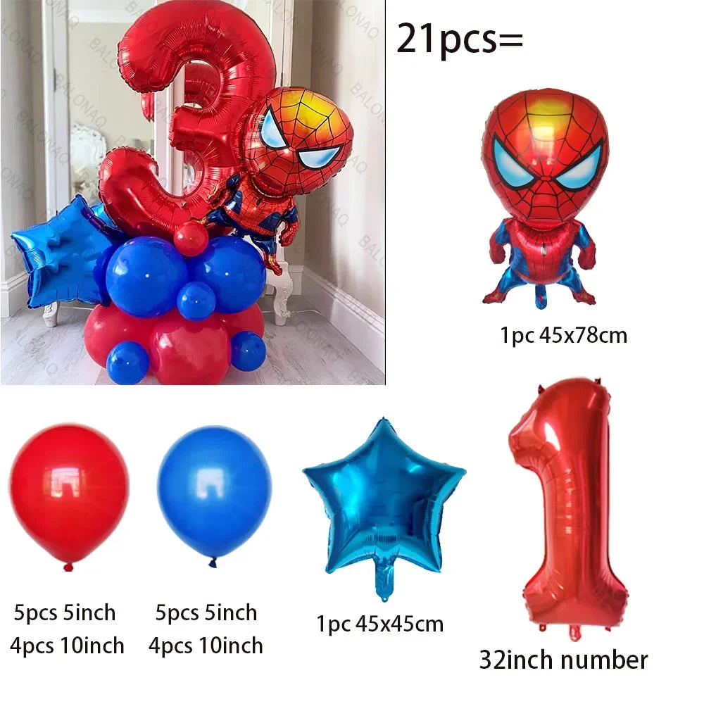 Stand Spiderman Balloon 21pcs