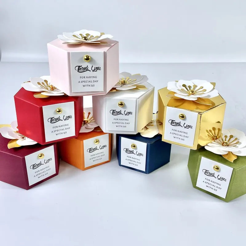 Creative flower hexagonal gift box 20/50pcs