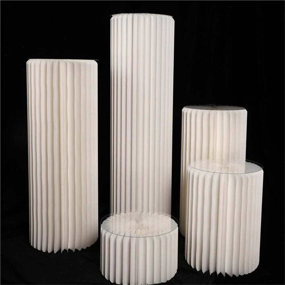 Cylinder folding stand for decoration