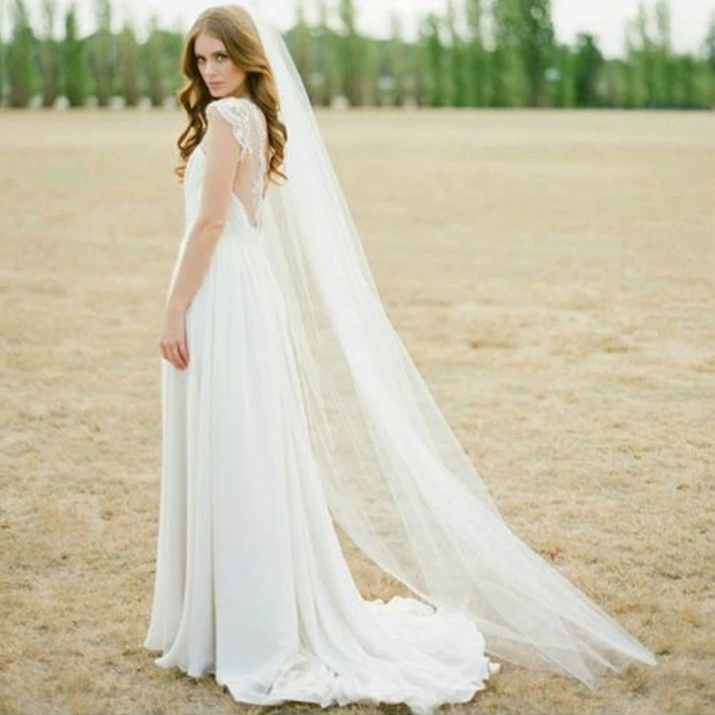 Ivory Wedding Veil One-layer Soft Tulle