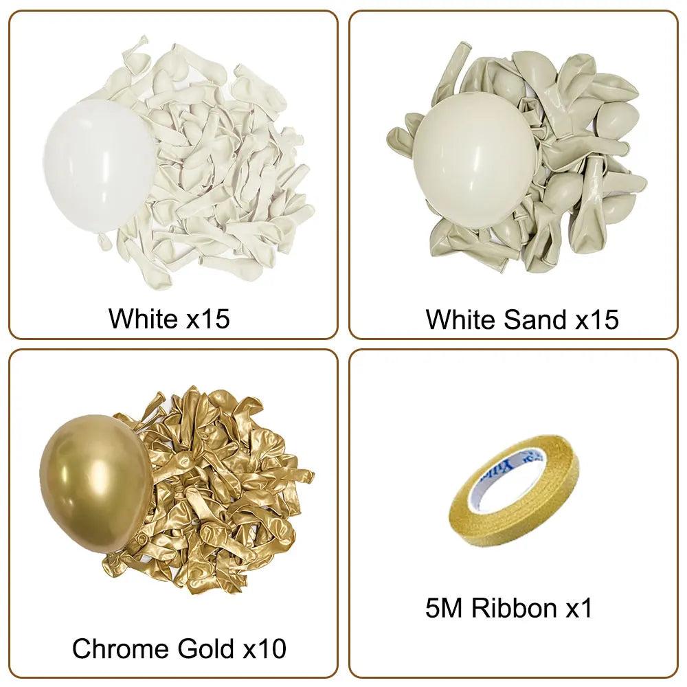 White Sand Latex Balloons 10Inch / 40Pcs