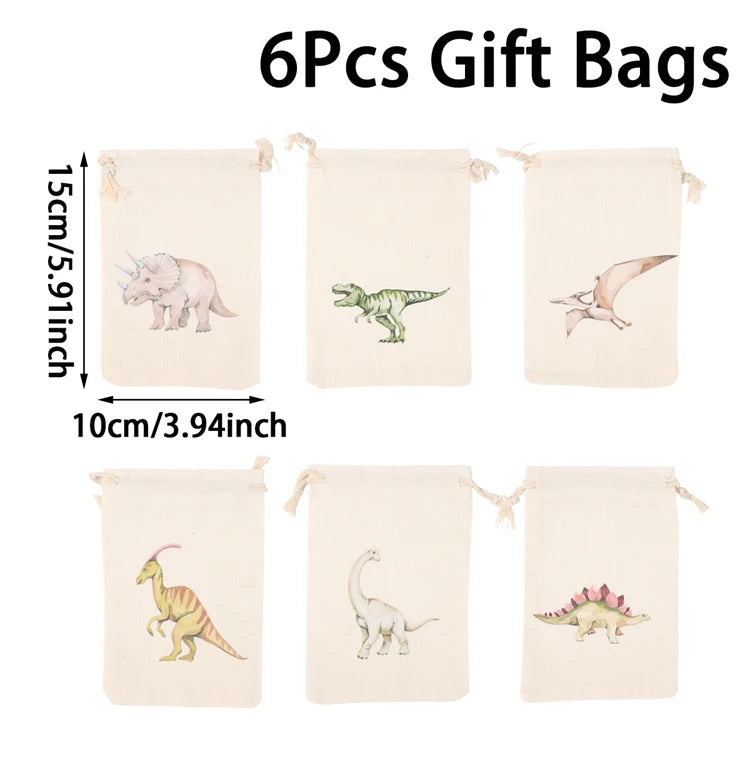 Animal character Gift Bags for Party 6pcs