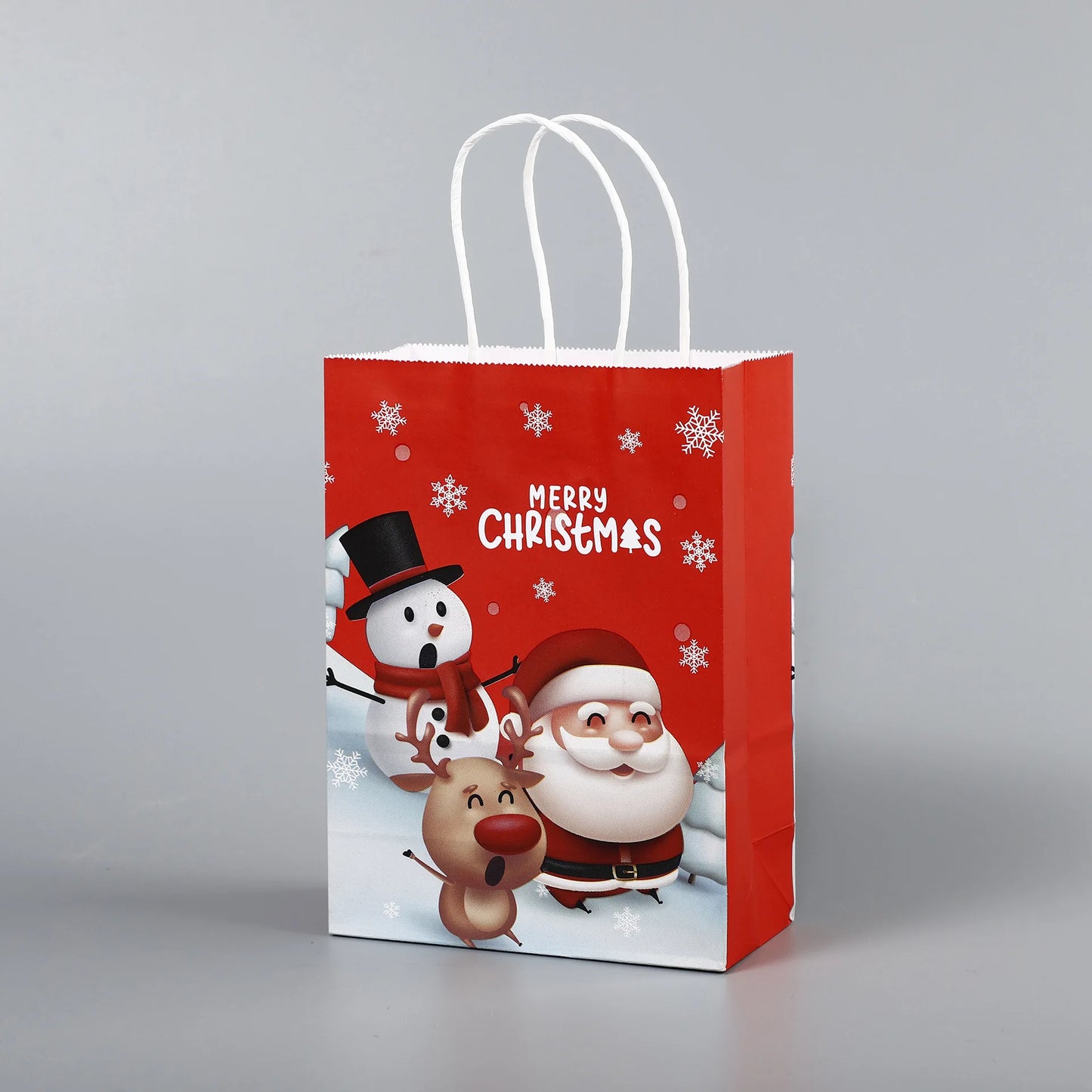 Red Kraft Gift Bags – 8/16pcs Christmas Party Favor