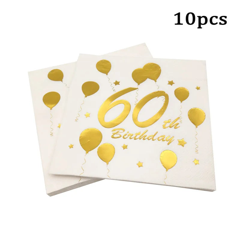 Paper napkin 30 40 50 60 Years Old