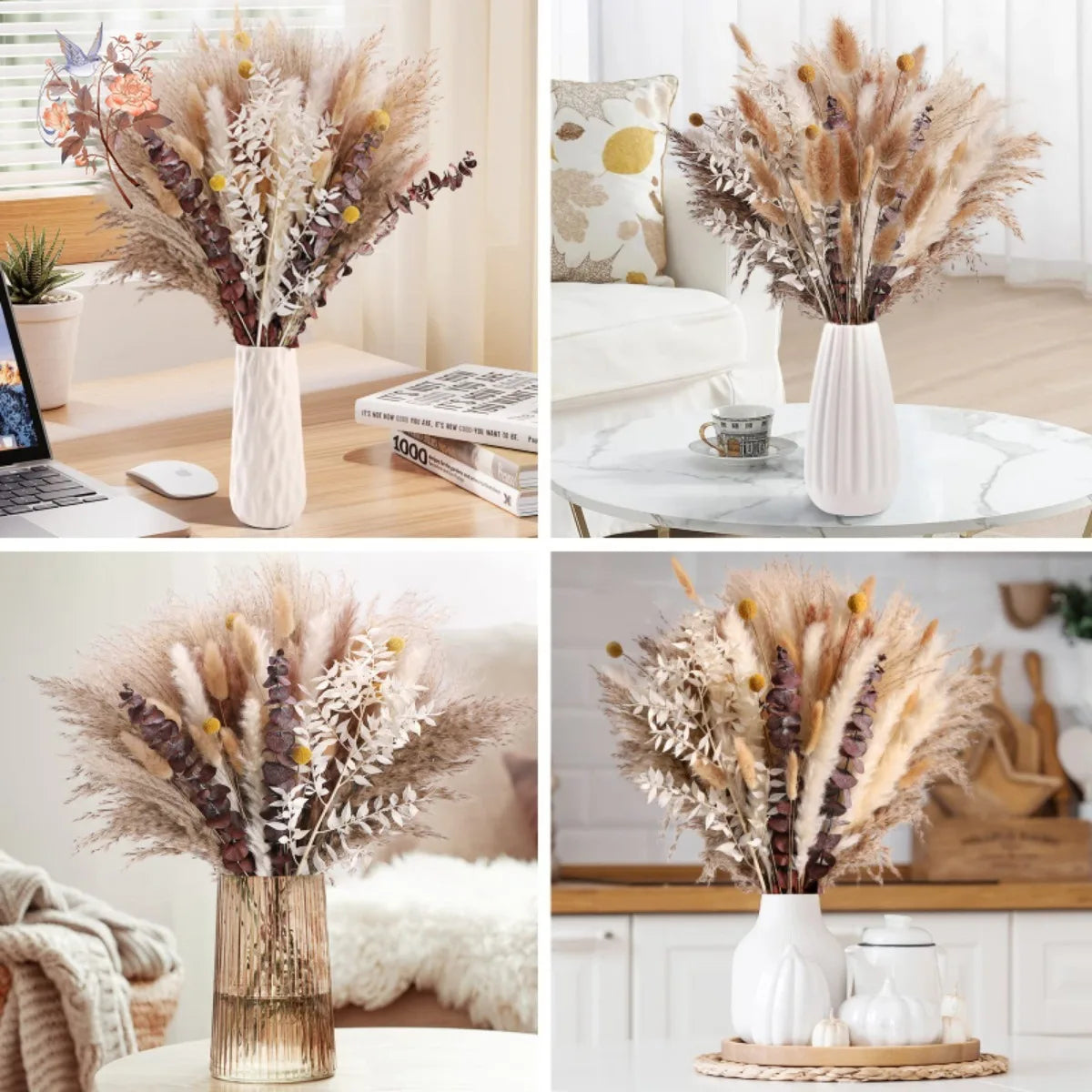 Natural Pampas Grass Dried Flower Bouquet