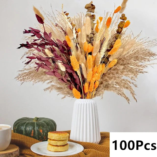 Natural Pampas Dried Flowers Bouquet