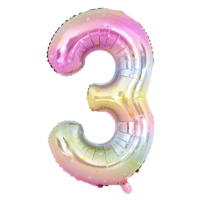 Rainbow Unicorn balloon number foil 40inch