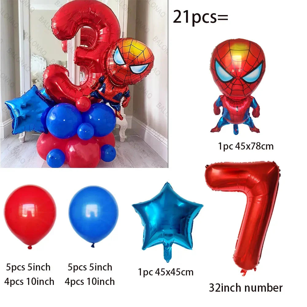 Stand Spiderman Balloon 21pcs