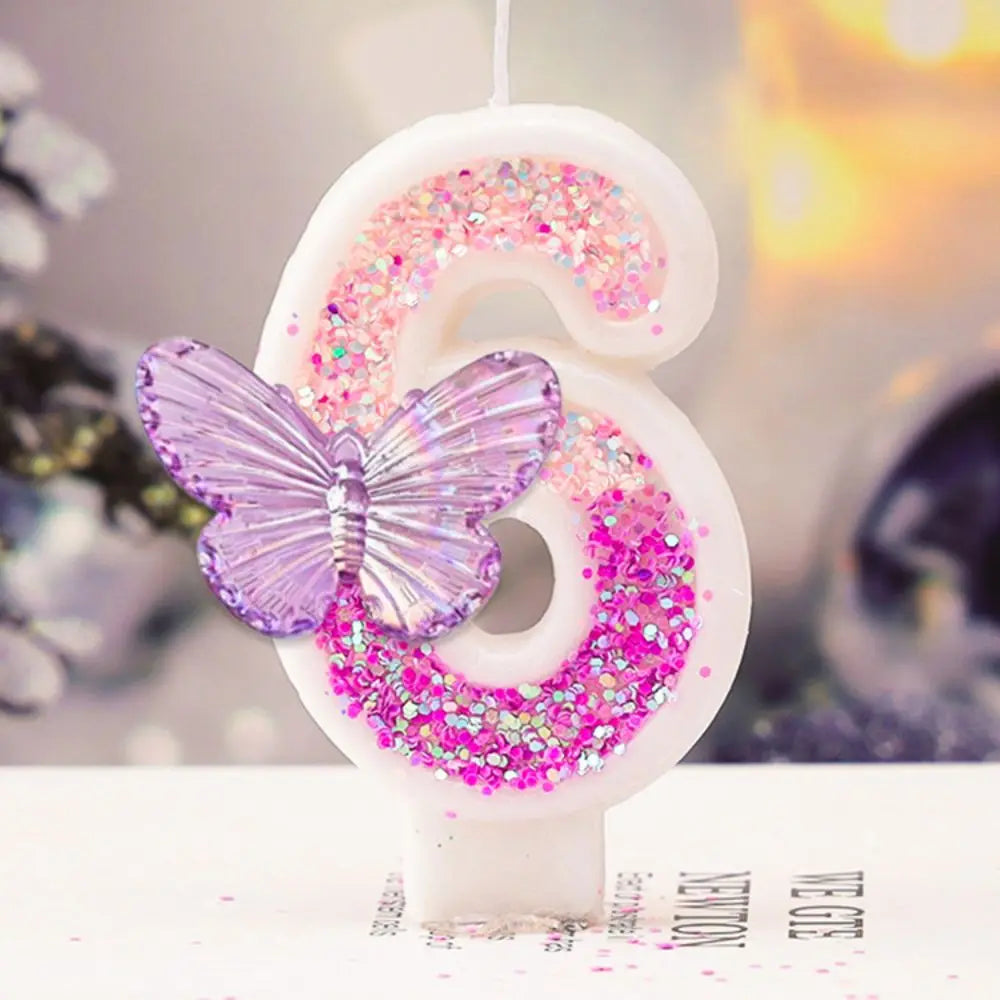 0–9 Purple Butterfly Number Candles