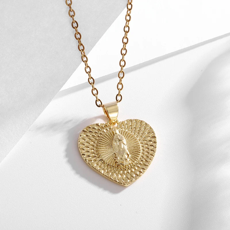 Catholic virgin Mary pendant necklace