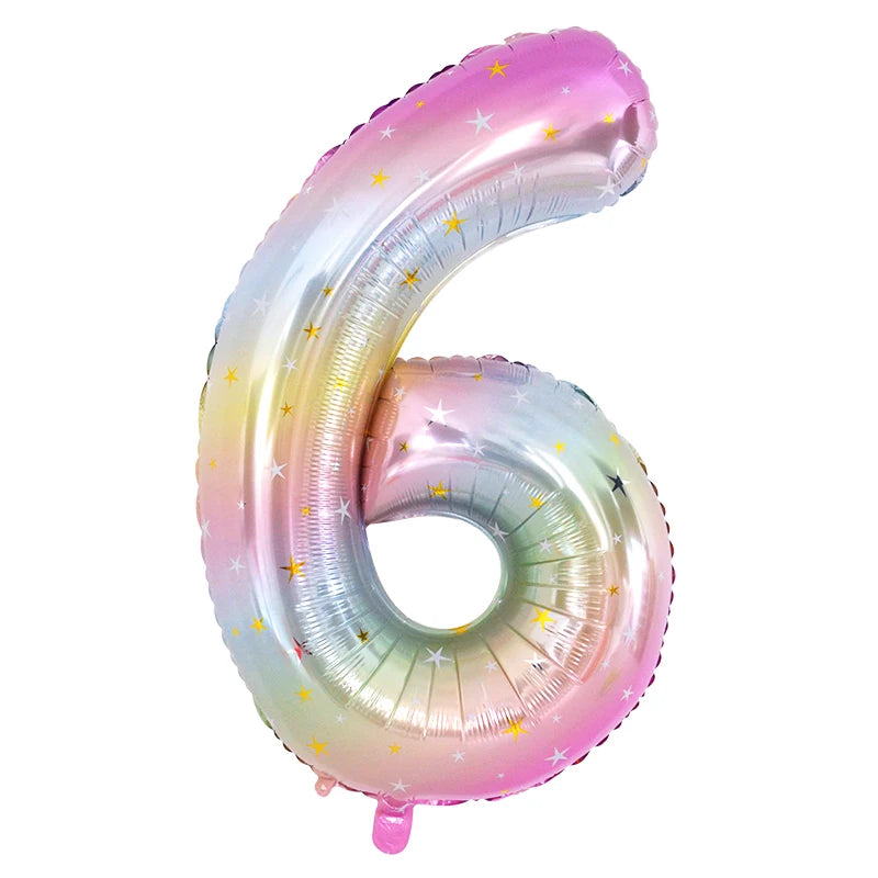 Rainbow Unicorn balloon number foil 40inch