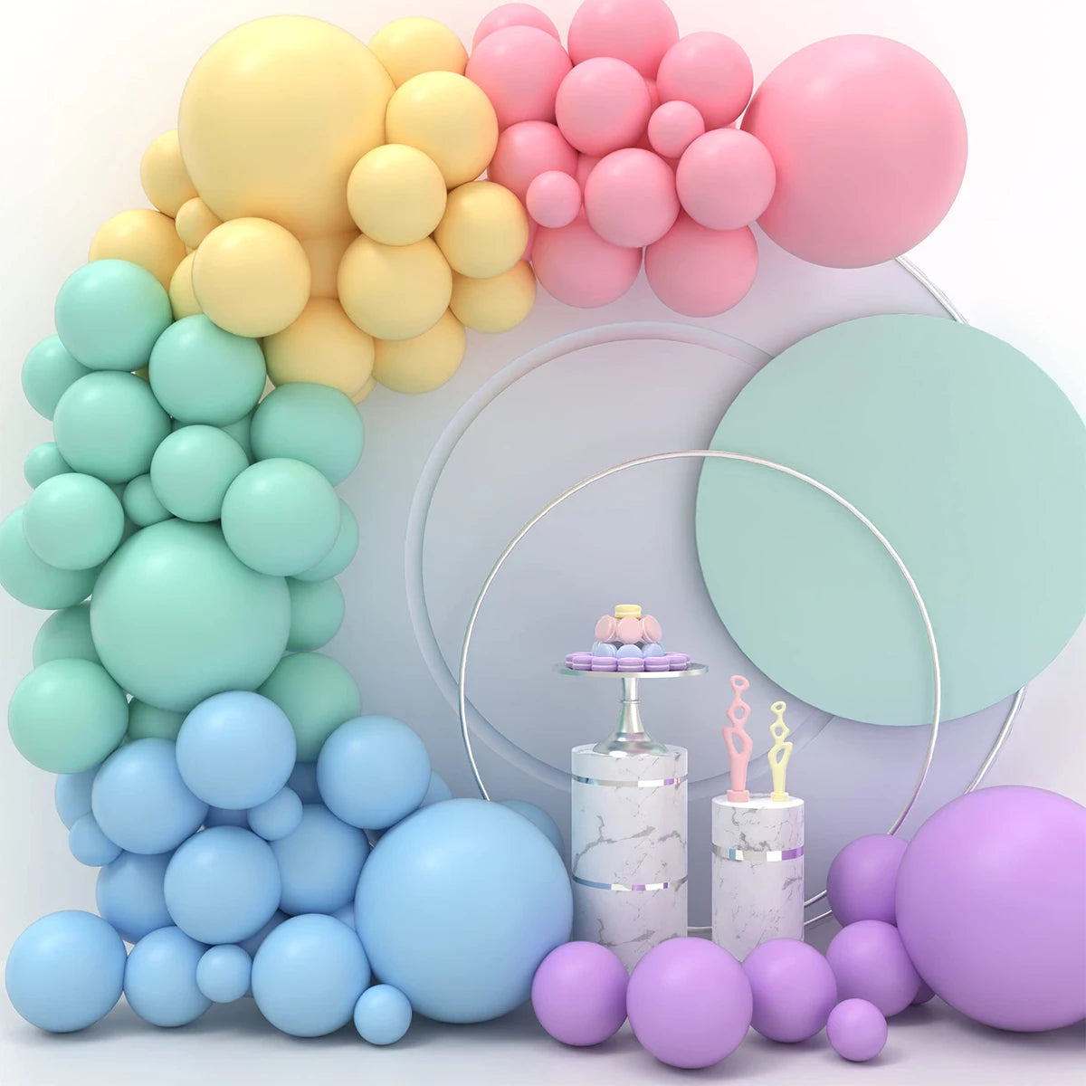 Macaron balloons arch kit