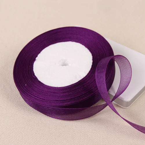 Dark purple Organza ribbons 45Meters/lot
