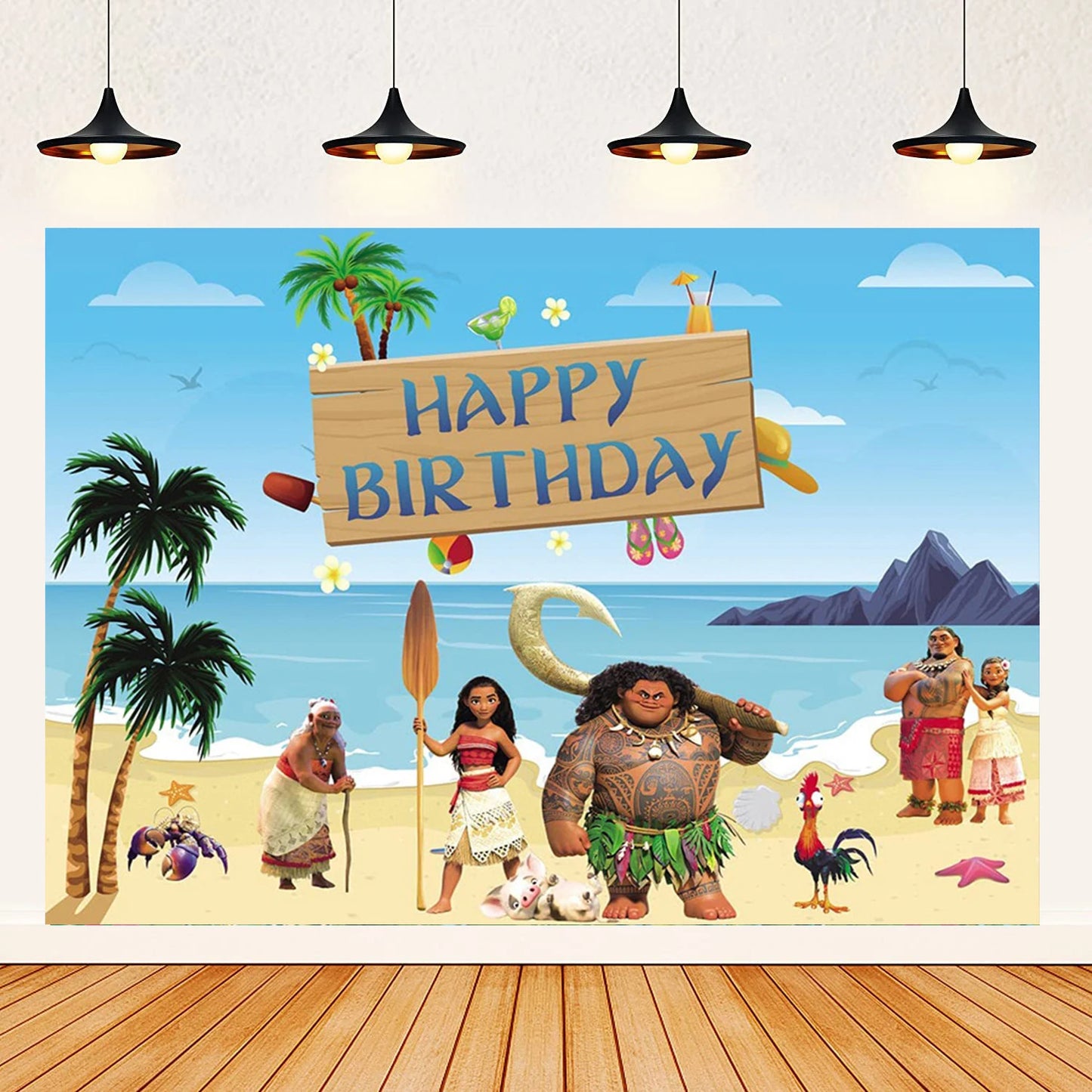 Moana theme background decoration