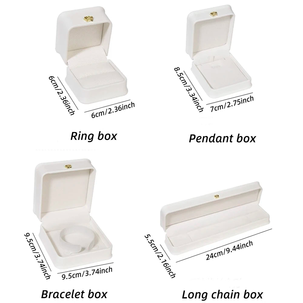European style white PU leather jewelry box 1PC