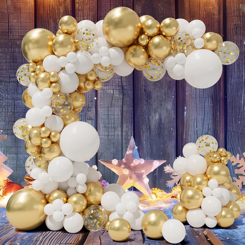 White Gold balloon Garland 126 PCS