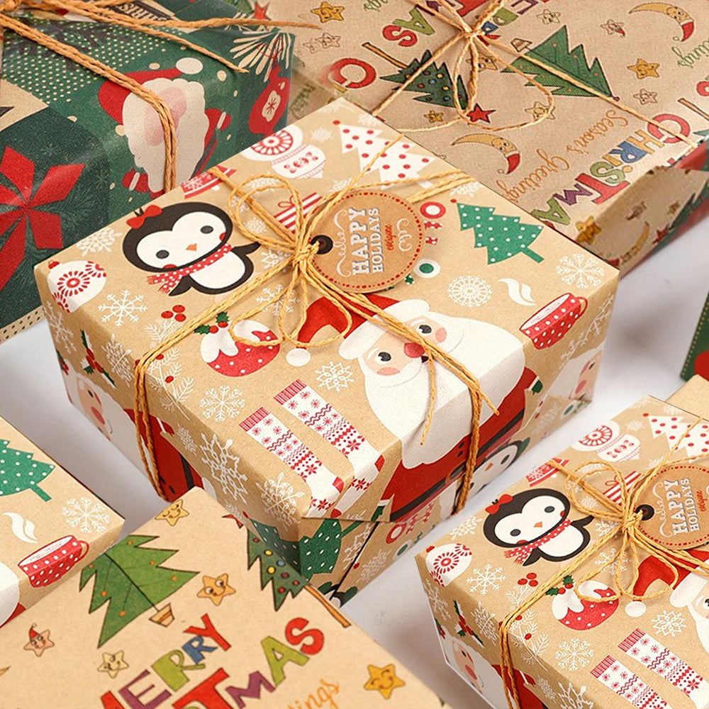 Christmas Tree & Santa Gift Wrapping Paper