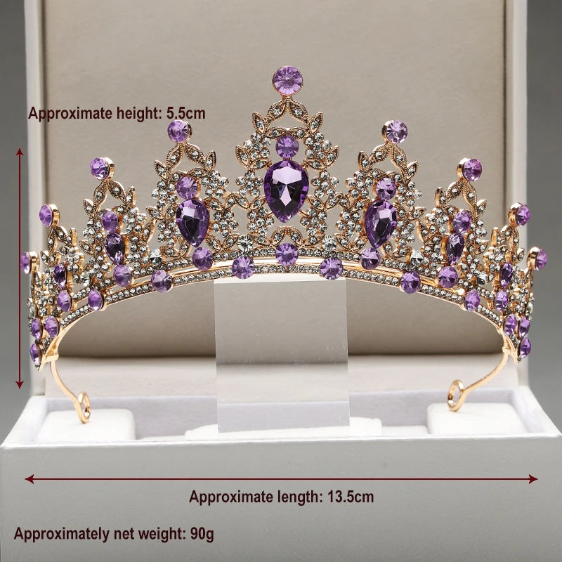 Zitania bridal pink-colour lady crown