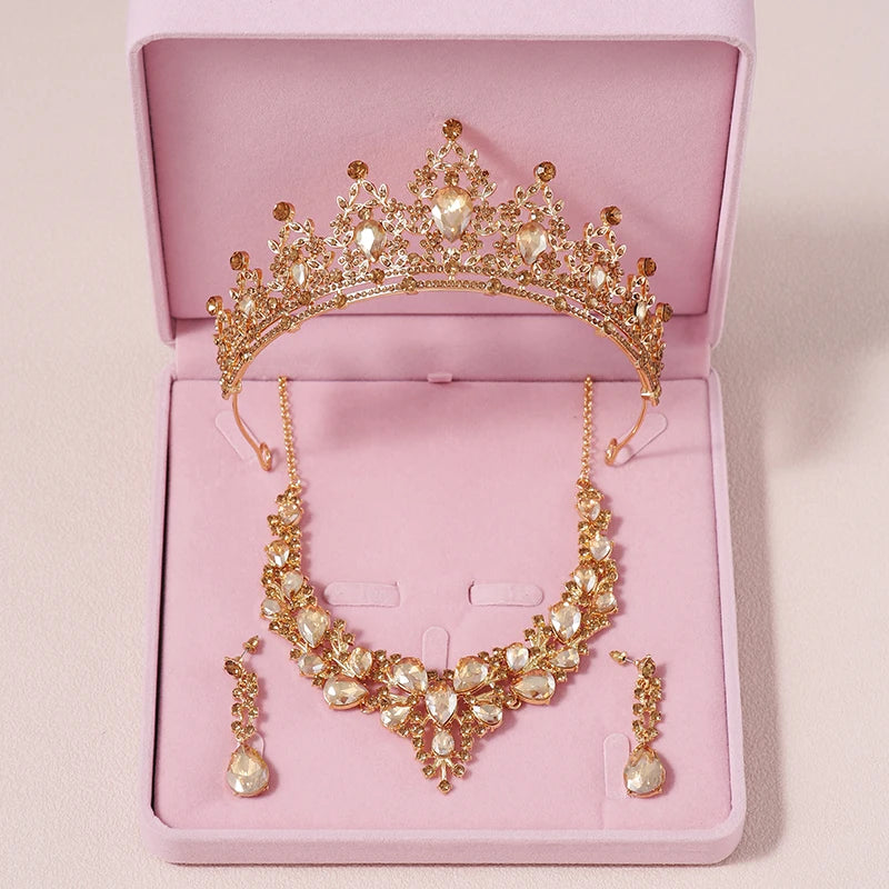 Zitania bridal pink-colour lady crown