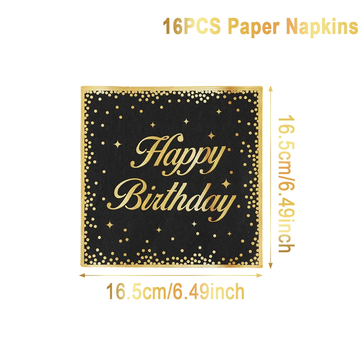 Black Gold Birhtday TableCloth
