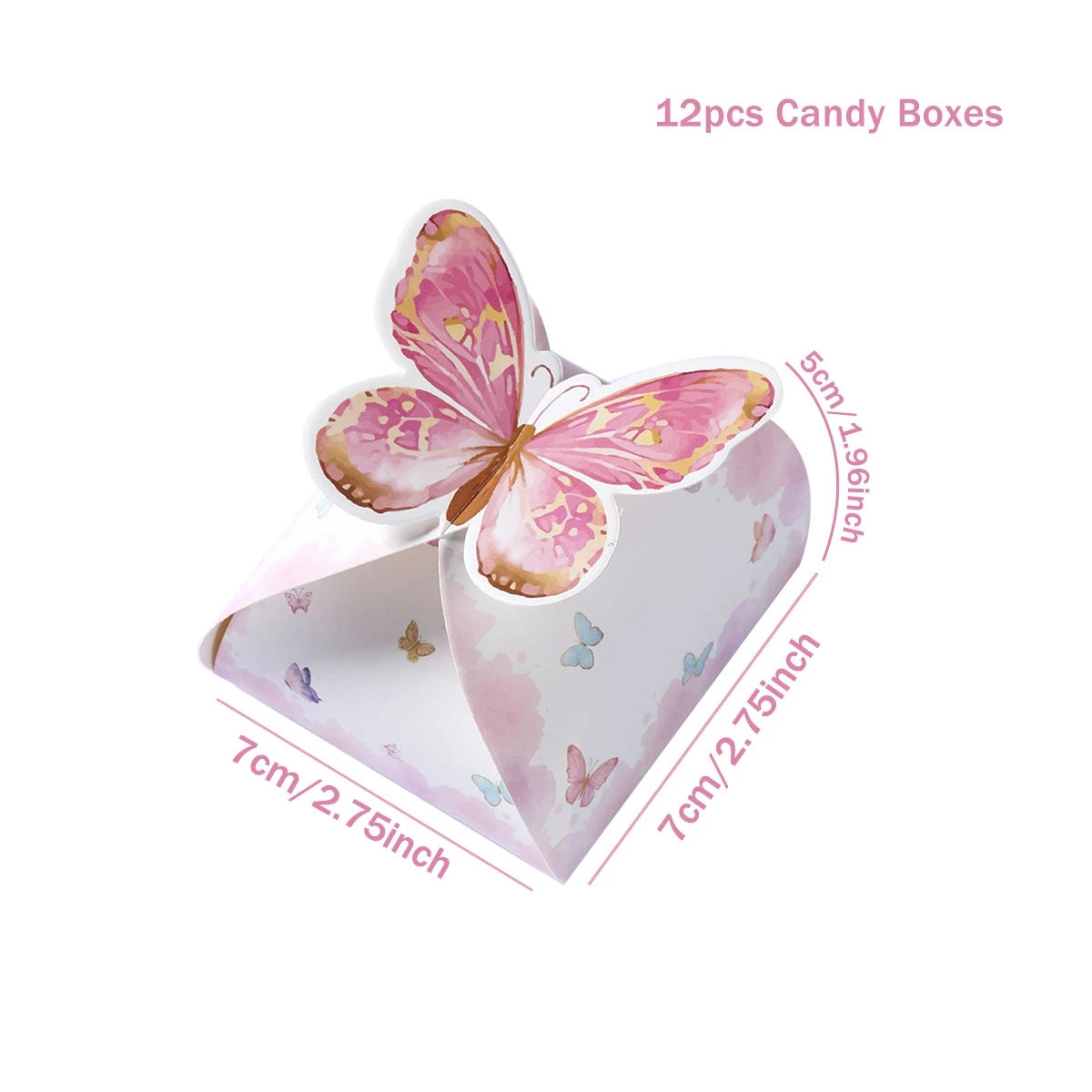 Candy gift box purple pink Butterfly 12pcs
