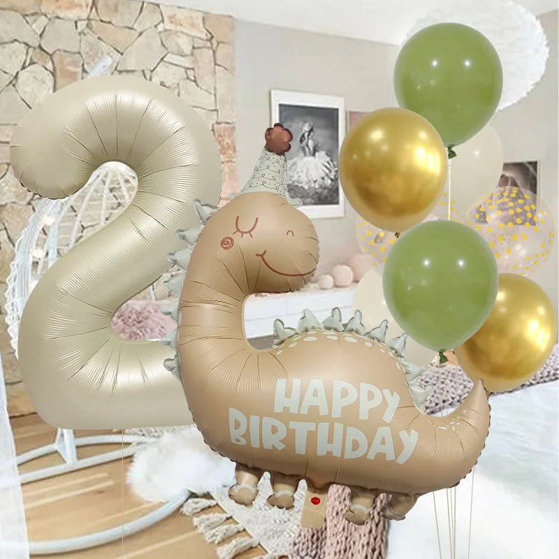 Caramel Colored Dinosaur Balloon Set