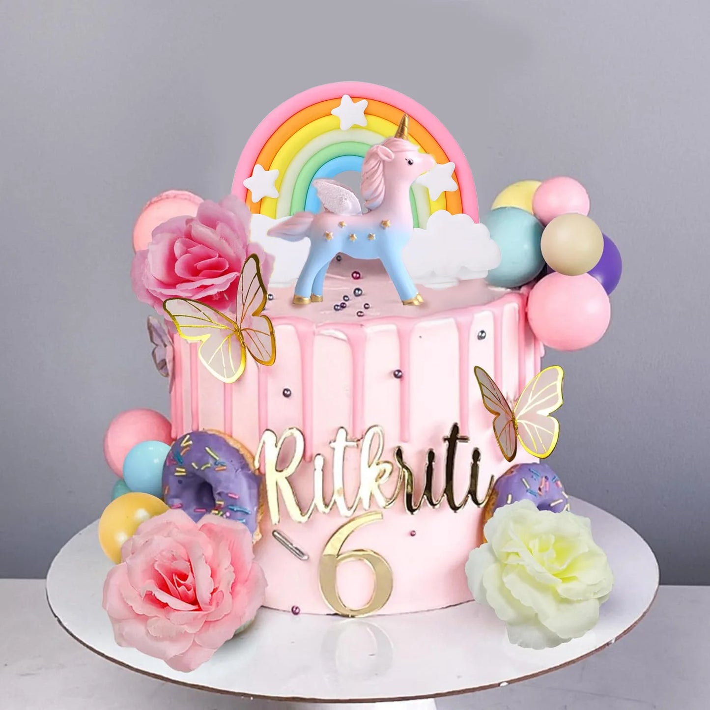 Unicorn Rainbow cake decorations 47PCS