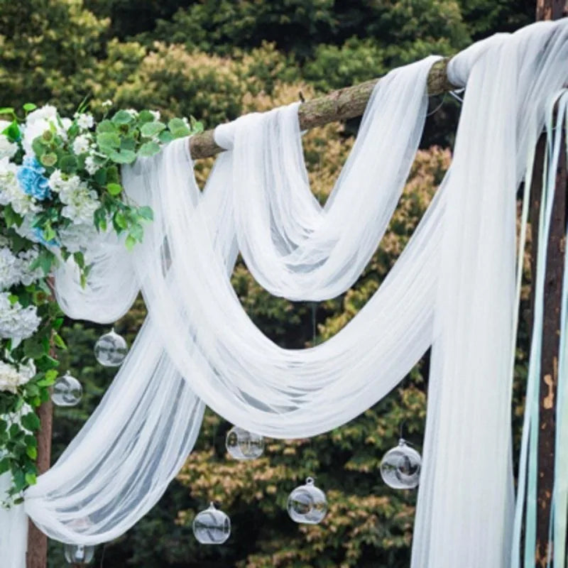 Tulle backdrop curtains, sheer 1 Set/2