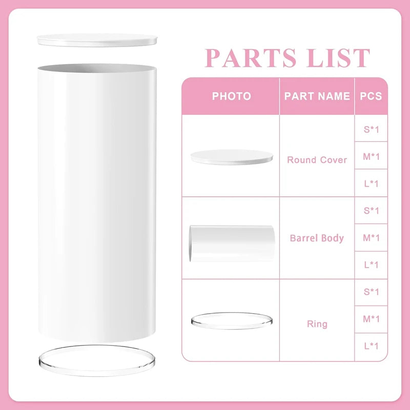 Cylinder pedestal stand 3Pcs