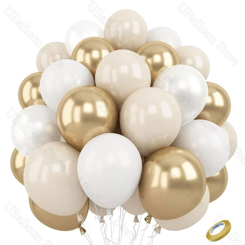 White Sand Latex Balloons 10Inch / 40Pcs