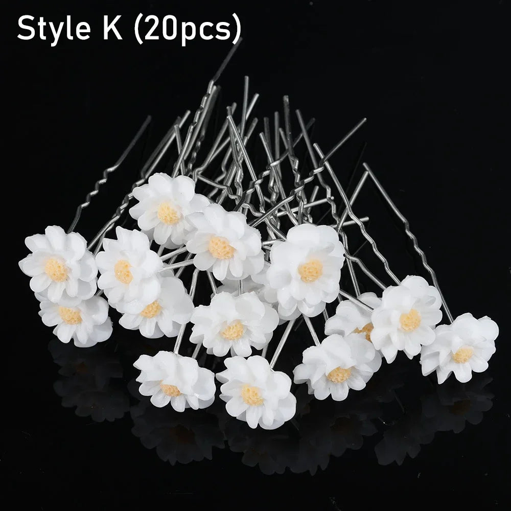 Elegant Pearl Crystal Hairpin 20pcs