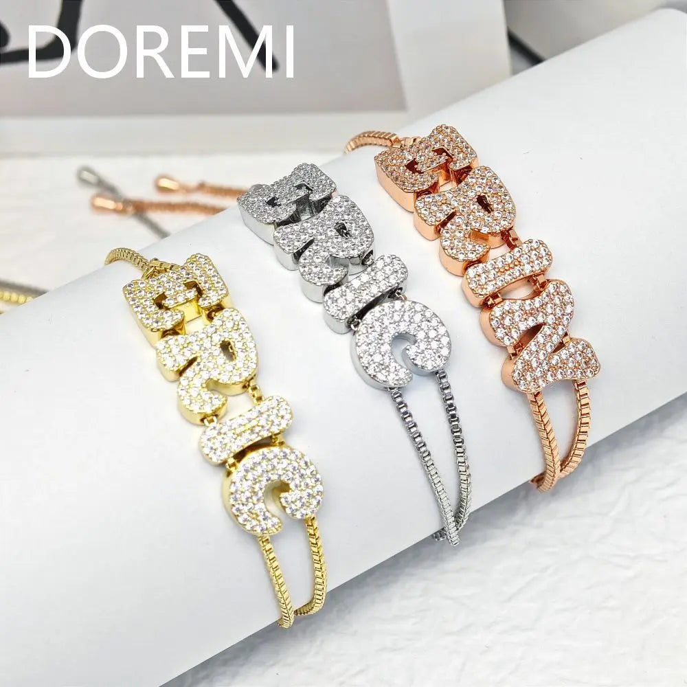 Sivana Doubel Crystal Zircon name customized Bracelets