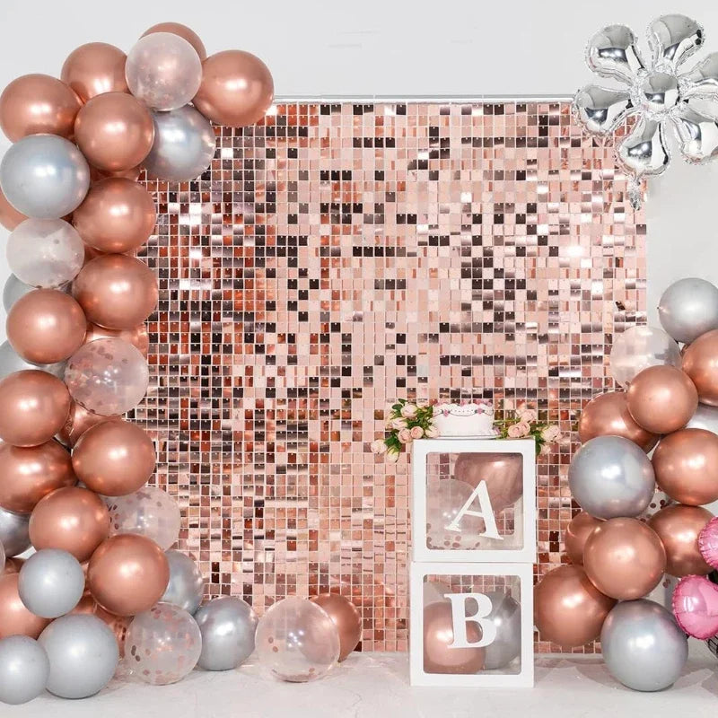 Shimmer Gold Sequin Wall Backdrop – 24pcs