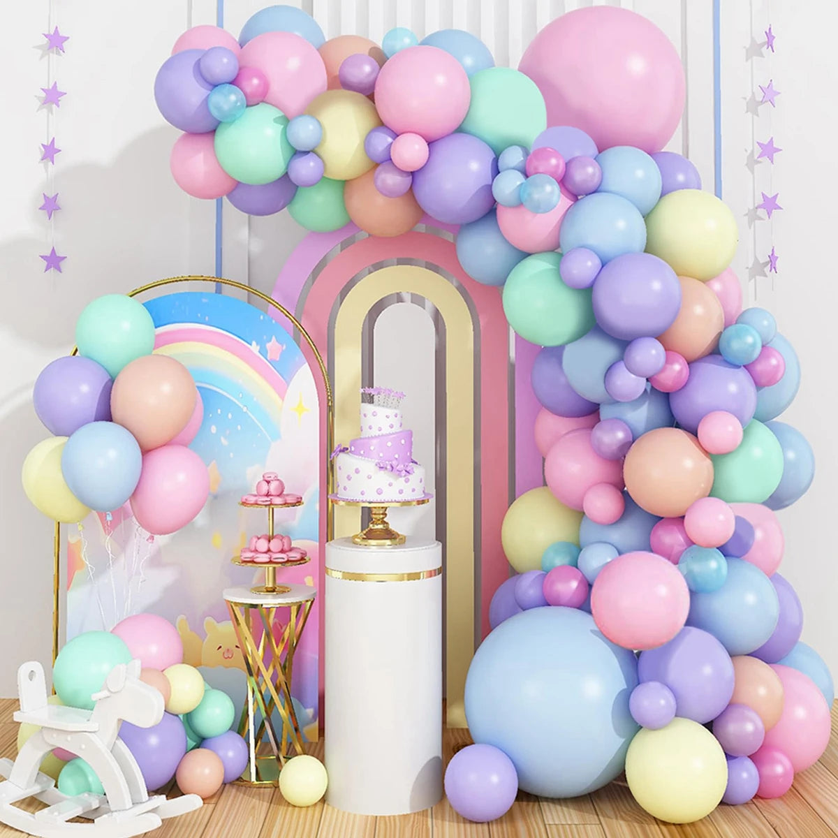 Macaron balloons arch kit