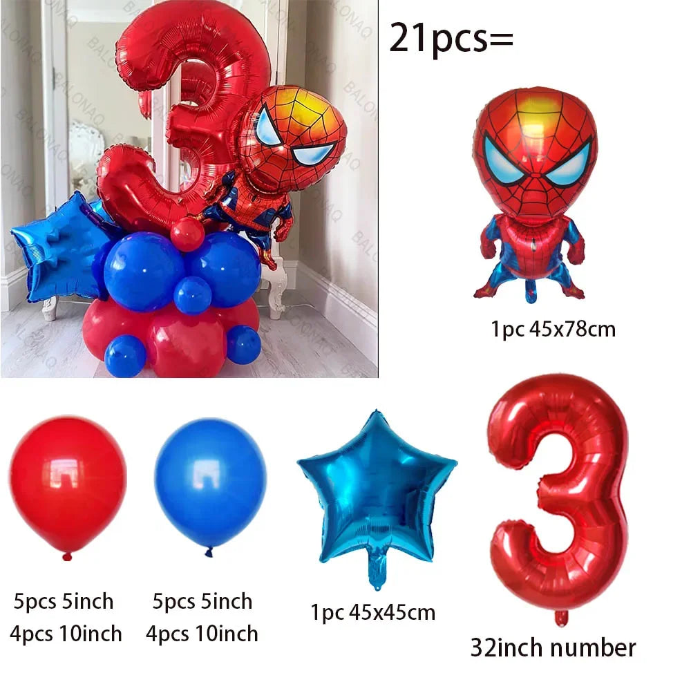 Stand Spiderman Balloon 21pcs