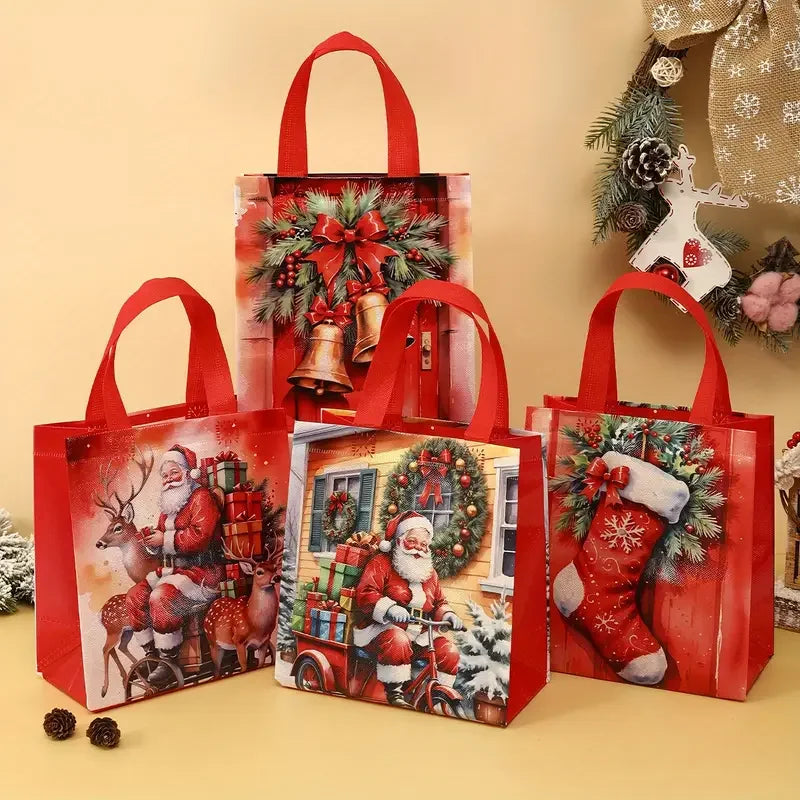 4pcs Xmas Gift Bags with Handles