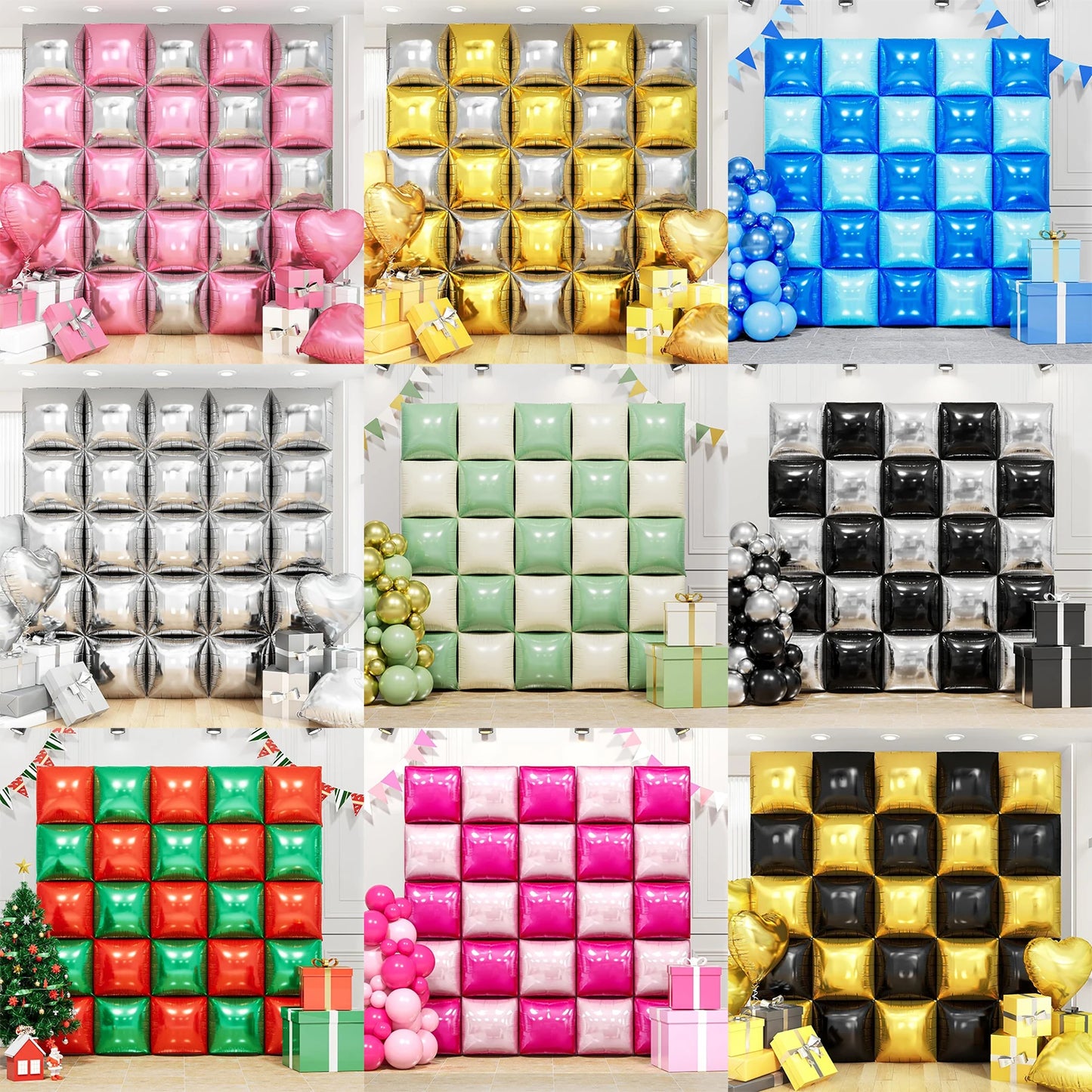Wall square double-sided balloons 50 pieces