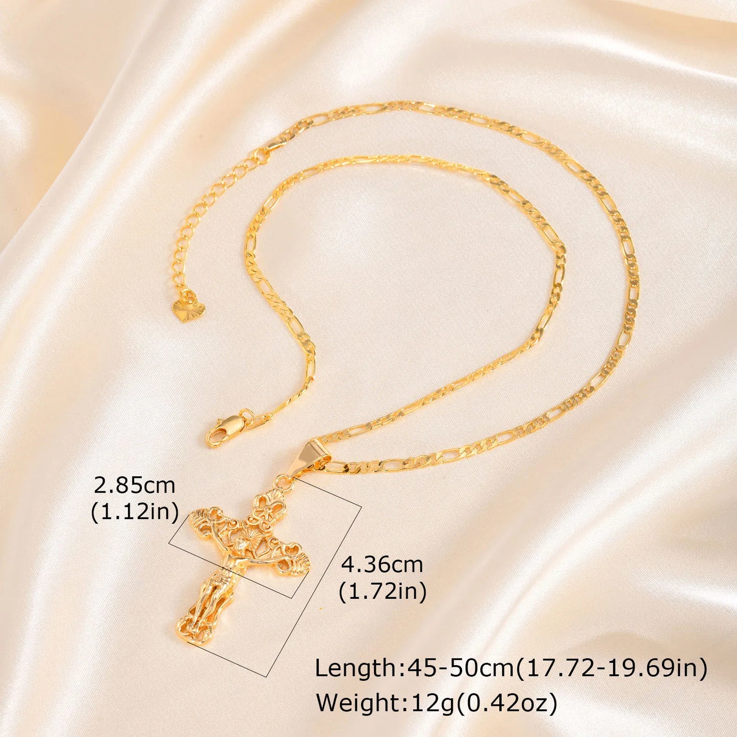Gold plated Jesus Cross necklac