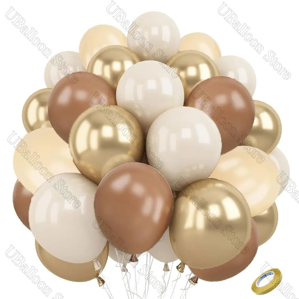 White Sand Latex Balloons 10Inch / 40Pcs