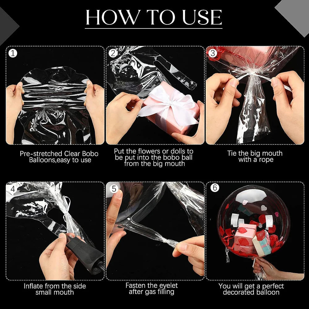 Large transparent Bobo balloons 3/5Pcs