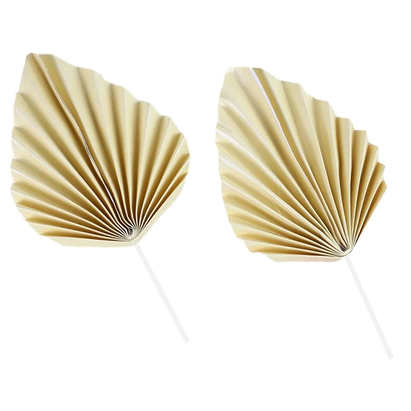 Paper Palm fan cake topper leaf 2Pcs