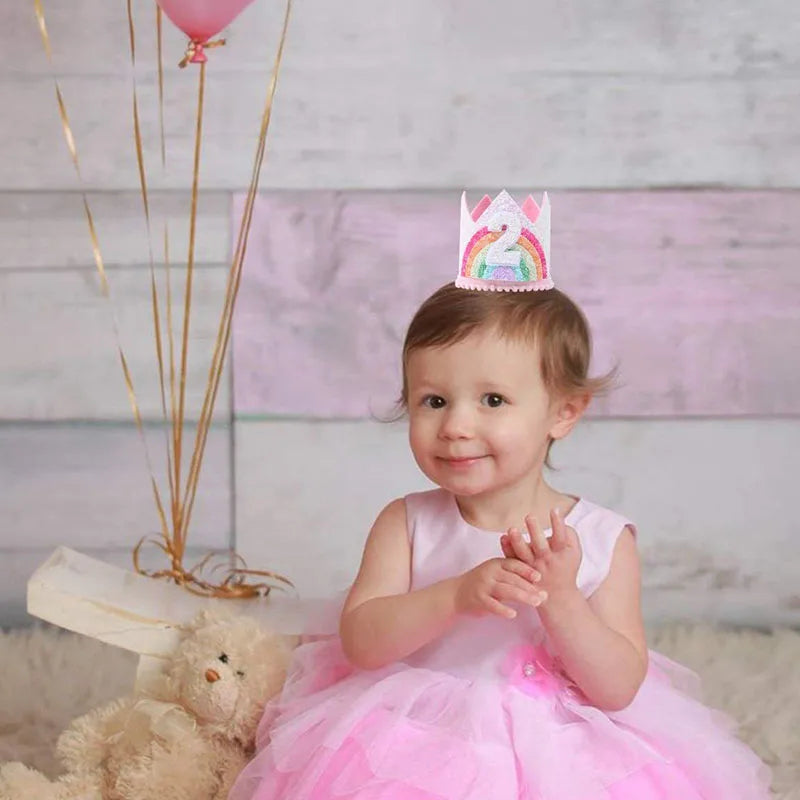 Rainbow birthday crown