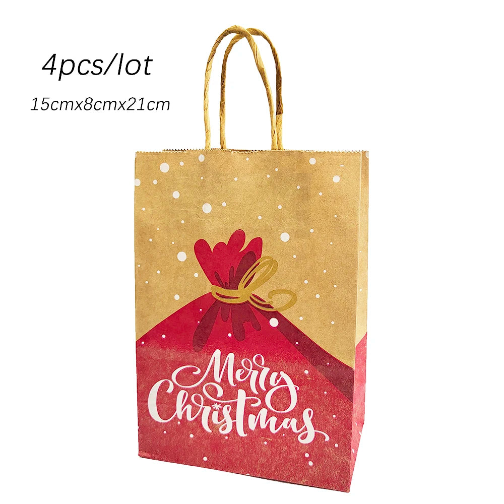 4pcs Christmas Paper Gift Bagsba