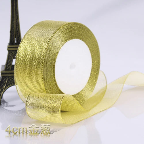 Glitter Satin Ribbon Crafts Organza Ribbons 22meters