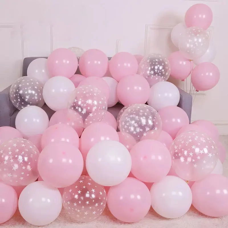 Silver black confetti Latex balloons 30pcs