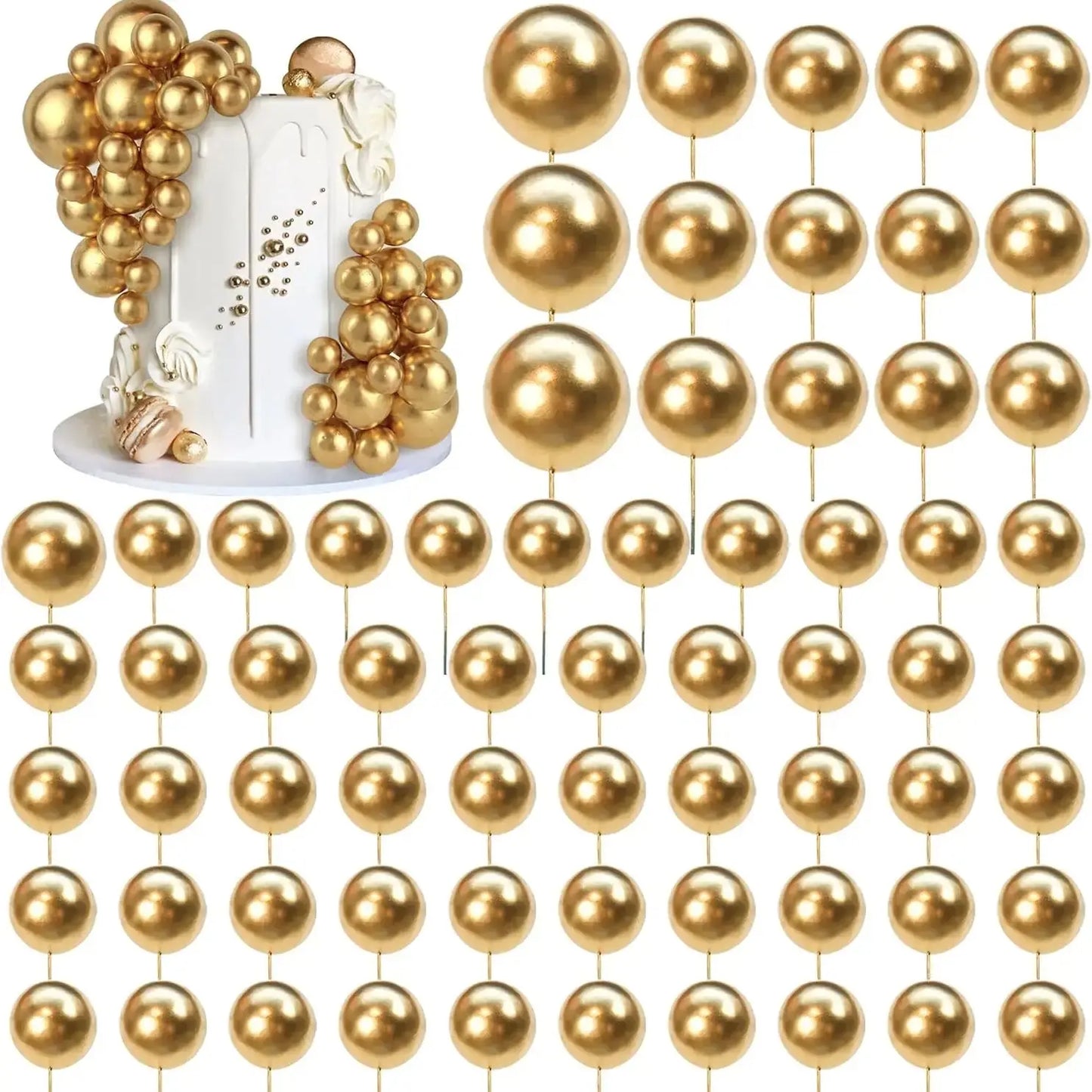 Balls cake for decoration 4 sizes /66 PCS