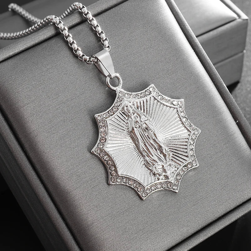 Virgin Mary medal pendant