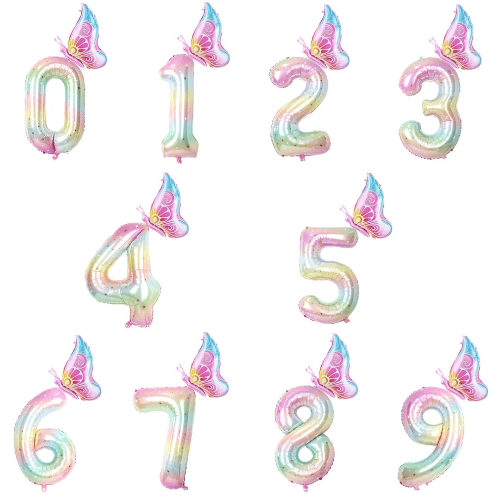 Colorful Gradient Number Balloon 40Inch
