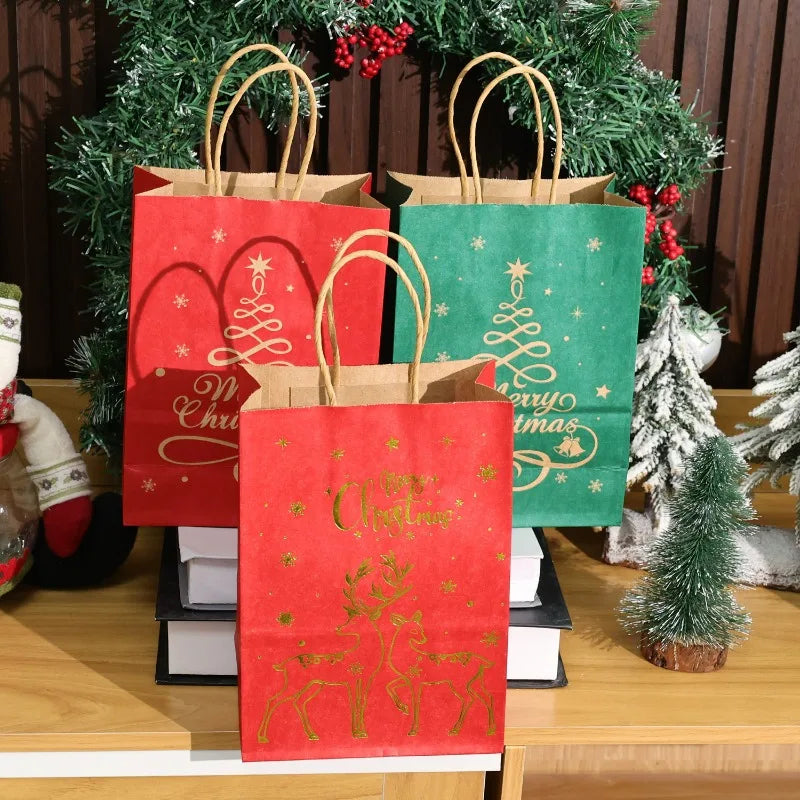 Xmas Party Kraft Gift Bags 1/20PCS
