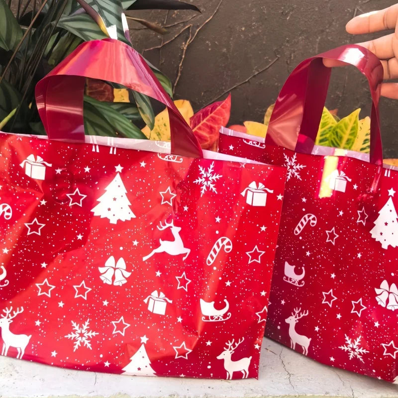 10pcs Red Christmas Gift Tote Bags